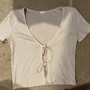 Aritzia crop top in beige size small